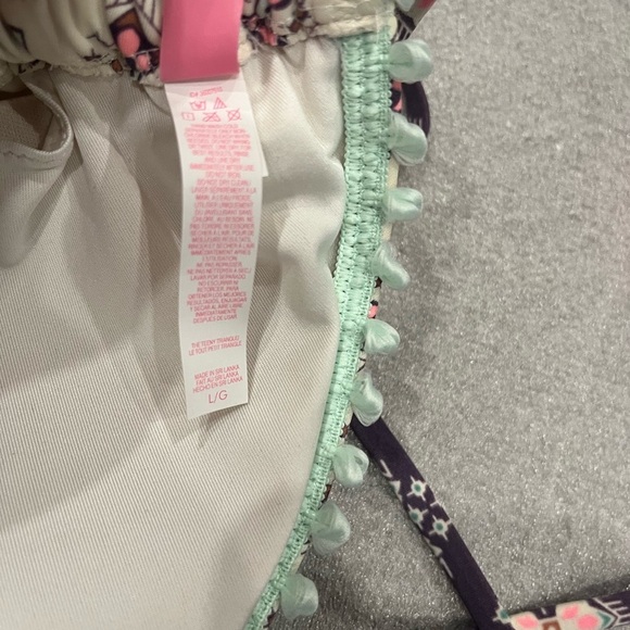 [Up:L/Bottom:M]Victoria Secret The Teeny Bikini Floral Patterned Set Tassels - Picture 5 of 6
